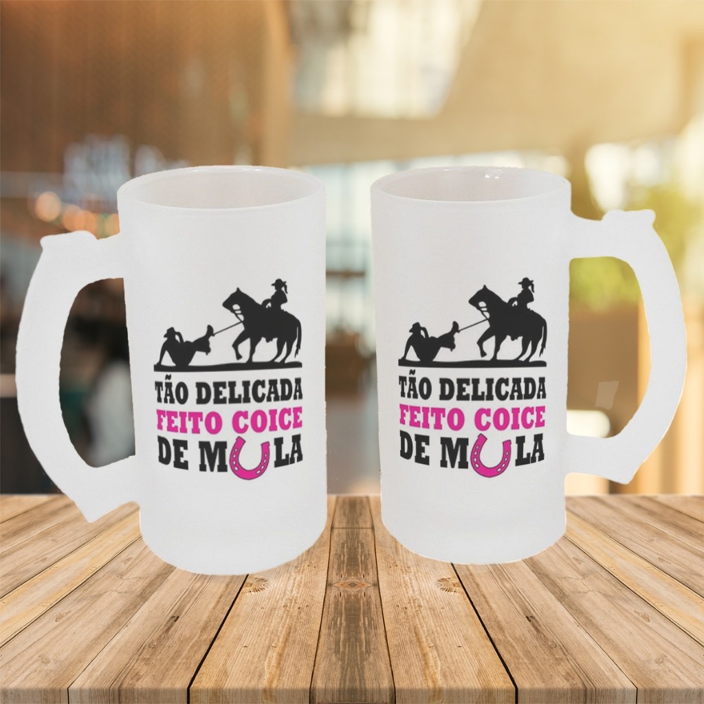 Caneca De Chopp Personalizada Tão Delicada Feito Coice De Mula Cow Girl Cowboy Para Cerveja Beber