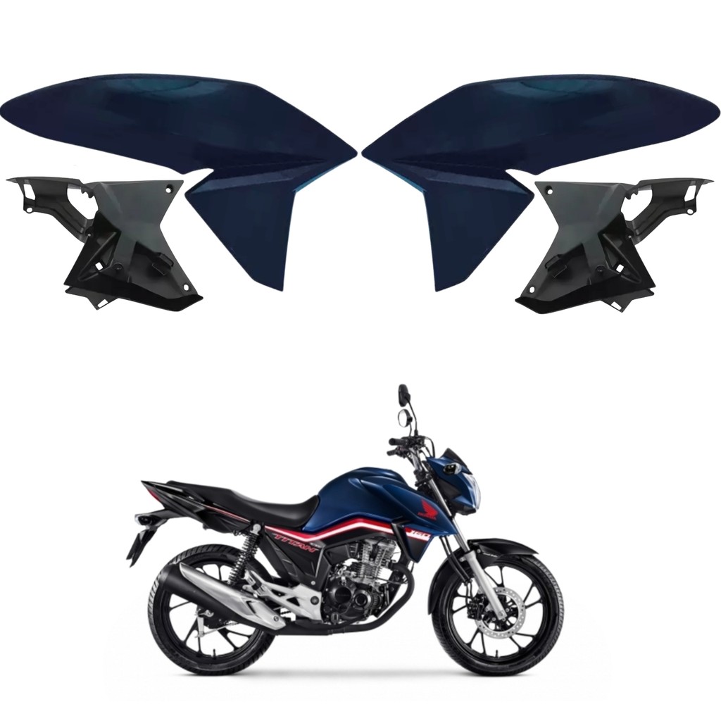 KIT ABA ASA TANQUE ALETA + ABA INTERNO HONDA CG TITAN 160 2016-2021 AZUL CRUZEIRO PARAMOTOS HONDA