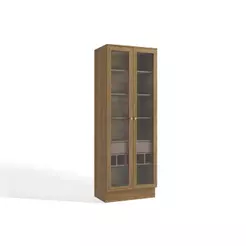 Cristaleira de Cozinha Botanic M628 c/ 2 Portas de Vidro e 1 Gaveta 80cm Nogueira/Fendi - Kappesberg