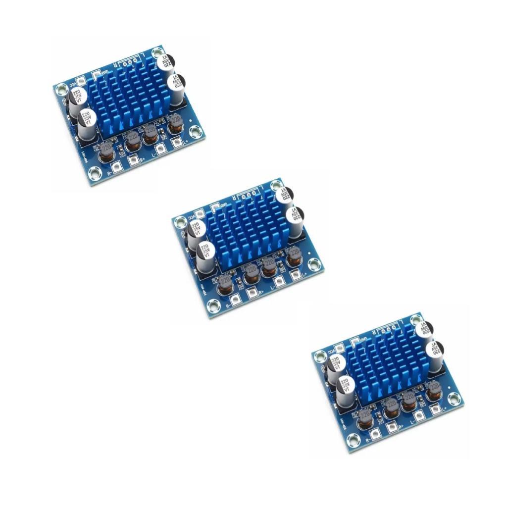 Kit 3 Placa Amplificadora Som 60w Modulo TPA3110 2 canais 30W+30W