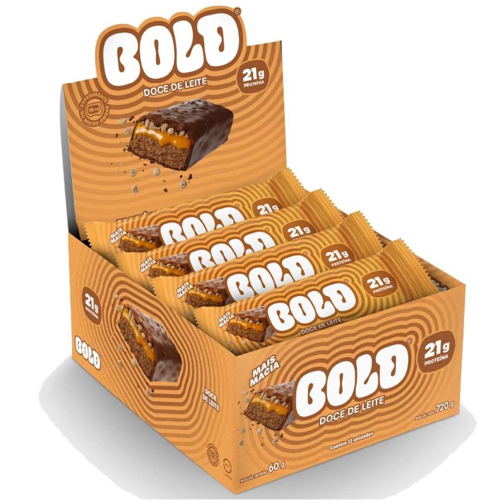 Barra de Proteína - 12 Unidades 60g Doce de Leite - Bold