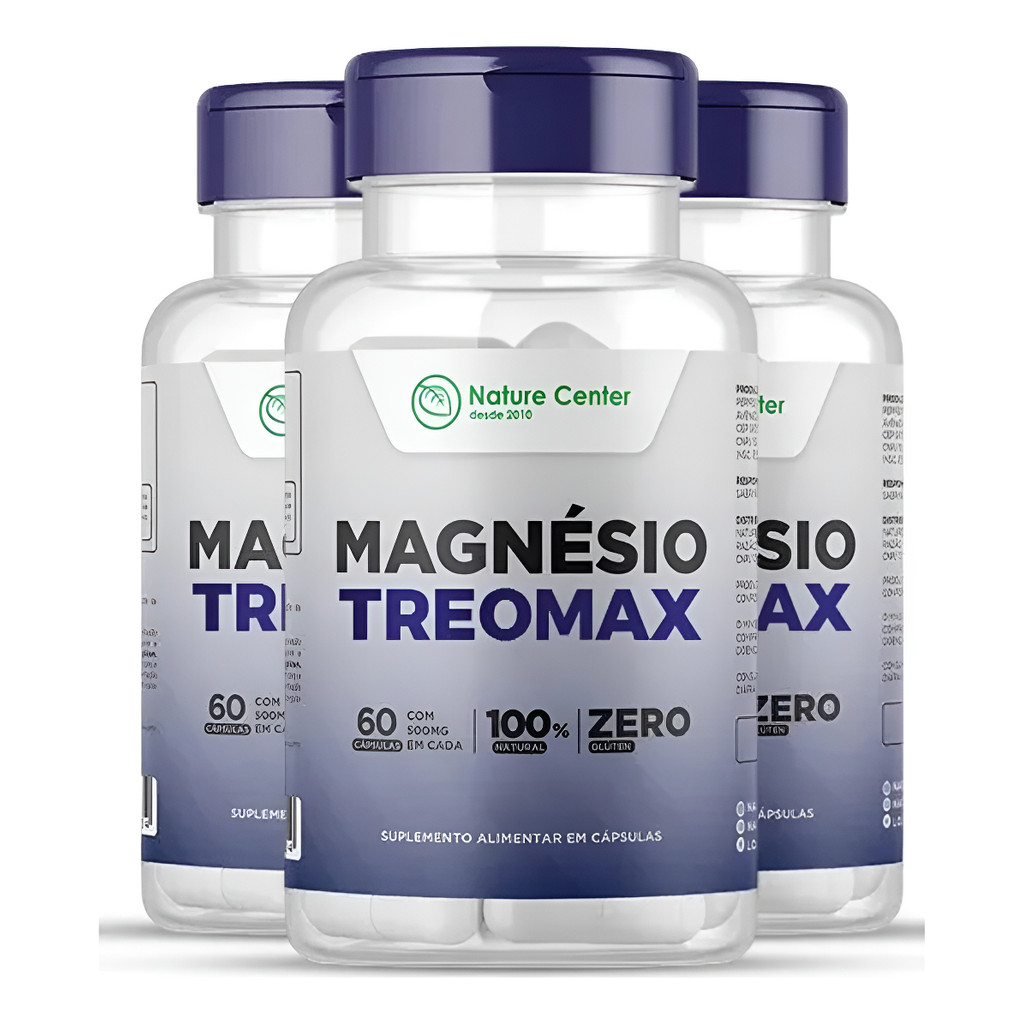 Kit 3 Magnésio Treomax L-treonato 60 Cápsulas Sabor Sem Sabor