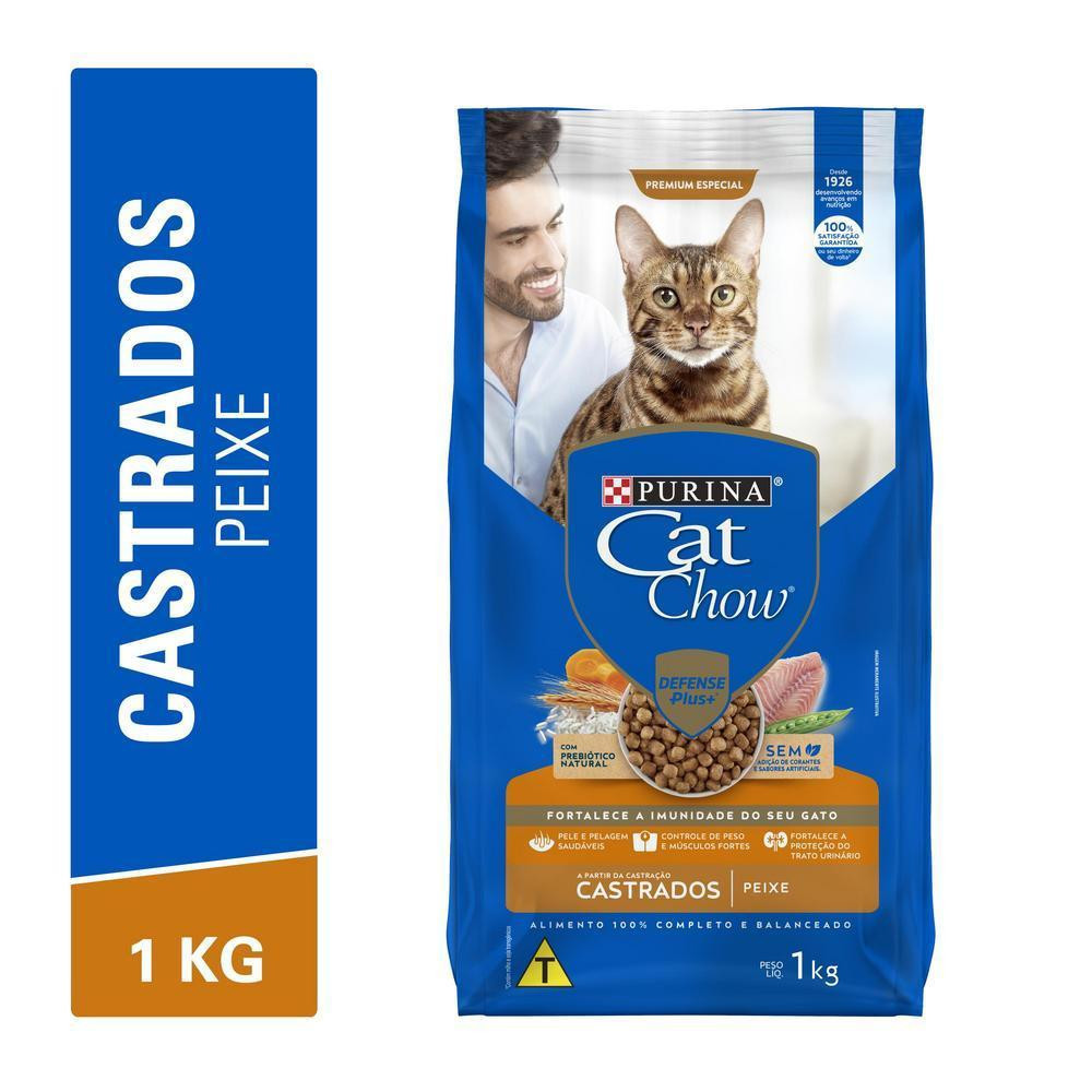 Ração Cat Chow Gatos Castrados Peixe 1kg