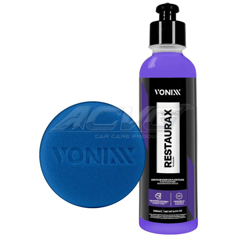 KIT Restaurax 240ml Vonixx e Aplicador Restaurador e Revitalizador de Plásticos Internos e Externos em Oferta na Shopee