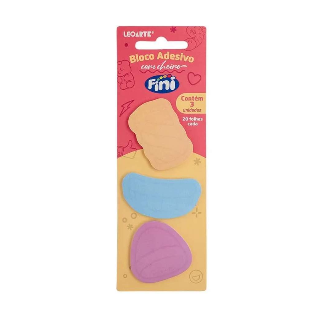 Bloco Adesivo Personagens c/ Aroma Fini Cartela c/ 3 Blocos 20 Folhas Cada Leoarte Leonora - 10562 em Oferta na Shopee