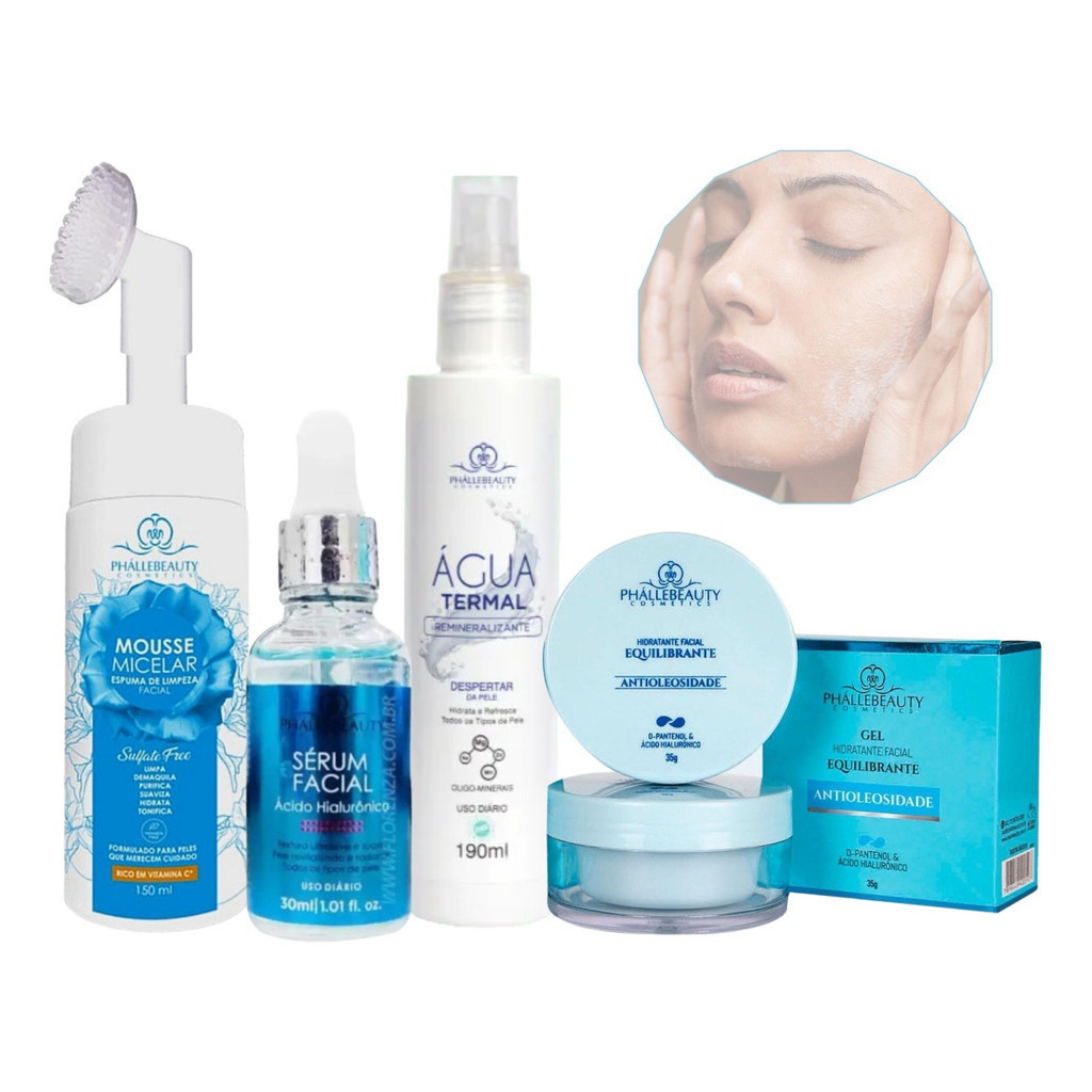Kit Skin Care Completo Limpeza Azul Phallebeauty