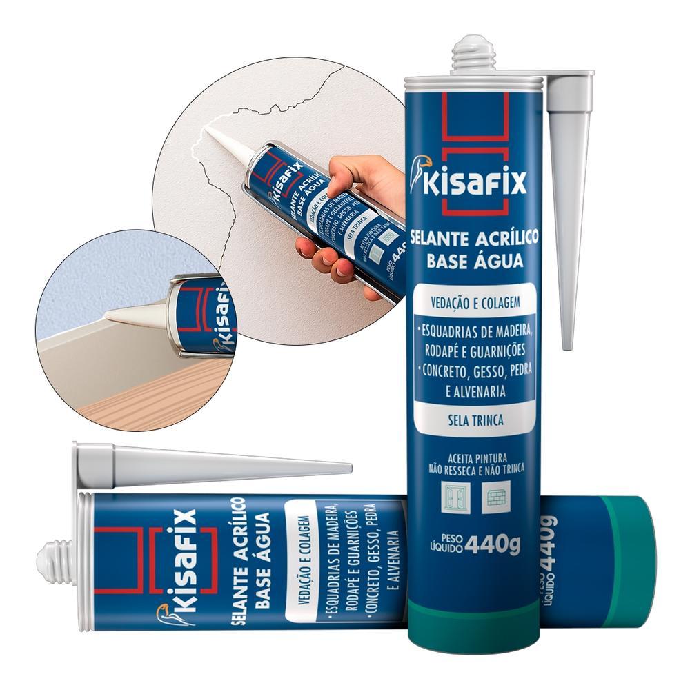 SELANTE ACRILICO BASE D'AGUA 440GRS KISAFIX em Oferta na Shopee