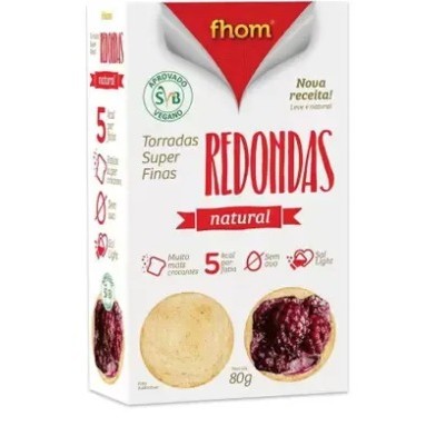 Torrada Redonda Cores( Natural,Cenoura,Beter.Espinafre) 80G - Fhom