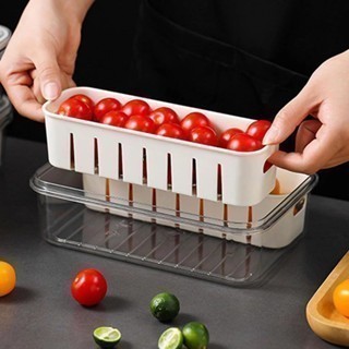 Cesto Organizador para Geladeira espaço vertical Verduras Frutas Transparente Divisórias internas