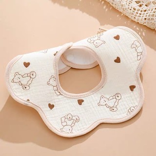 Babador Forma Flor Bebê 100% Algodão Macio Babador Bebê Bandana e Formado U Trcido Duplo Fecho de Pressão