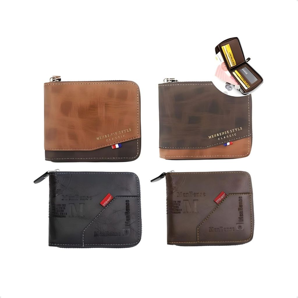 Carteira Masculina Couro Legítimo Luxo Clássica Disponível em 4 Cores Diferentes