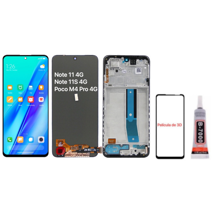 Tela Display Frontal Touch LCD Xiaomi Redmi Note 11 / Note 11s 4g 21121119SC 2201117TG 2201117SG Incell/ Oled