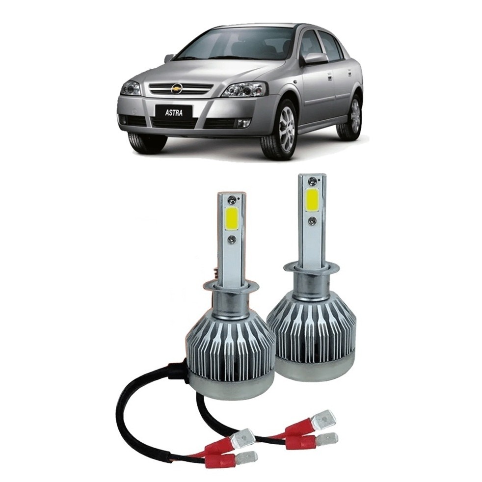 Par Lampada Super LED Farol Alto Astra 2003 2004 2005 2006 2007 2008 2009 2010 2011 2012 6000k H1