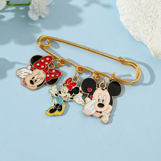 Pins de Metal de Anime de Desenho Animado Bonitos Decoração Mickey Mouse Mickey Minnie Broches de Metal Versáteis para M
