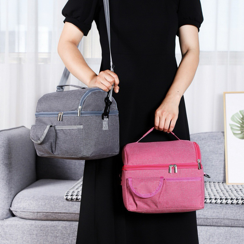 Bolsa Térmica Fitness Grande De Dois Andar LD006 em Oferta na Shopee