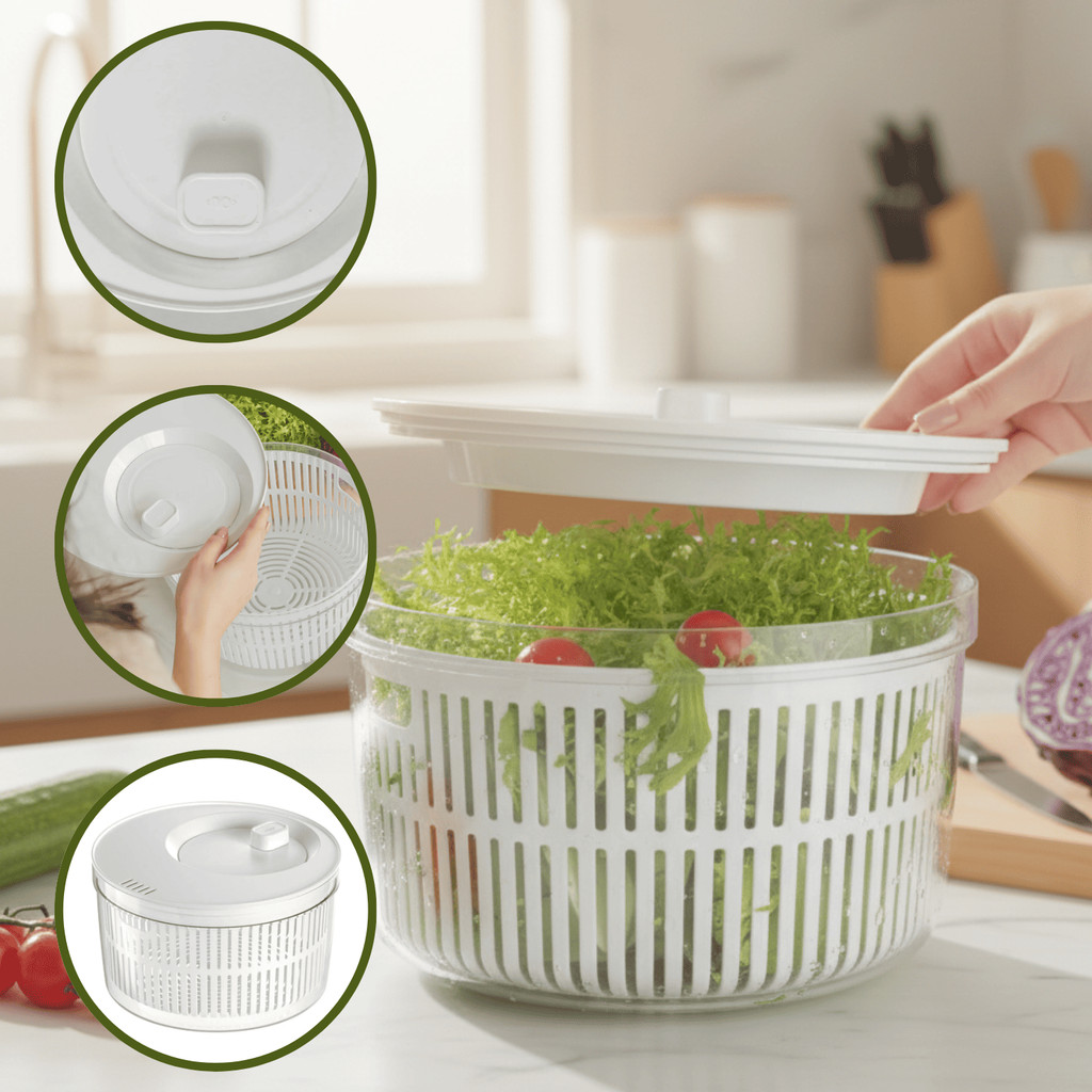 Secador Centrifuga Salada Organizador de Geladeira 5,5 Litros Clear Fresh Ou em Oferta na Shopee