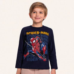 Camiseta manga longa em meia malha Spider-man