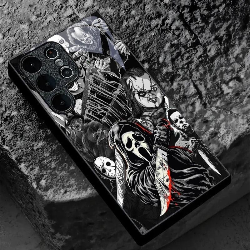 HALLOWEEN SCREAM 02 design Capa De Telefone De Vidro Para Samsung Galaxy S20 S21 S22 S23 S24 S25 Ultra Plus S23FE S24FE