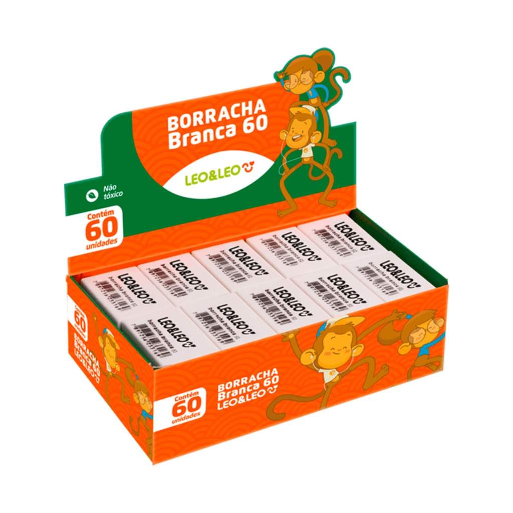 Borracha Branca 60 Leo&Leo Caixa com 60 Unidades Leonora - 4418 em Oferta na Shopee