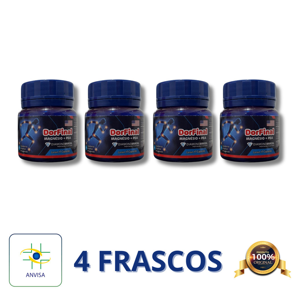 kit 4 potes Dor Final Pea + Magnesio Original 