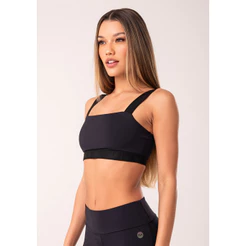 TOP FITNESS FEMININO COM DECOTE RETO E ELÁSTICO OASIS DLK