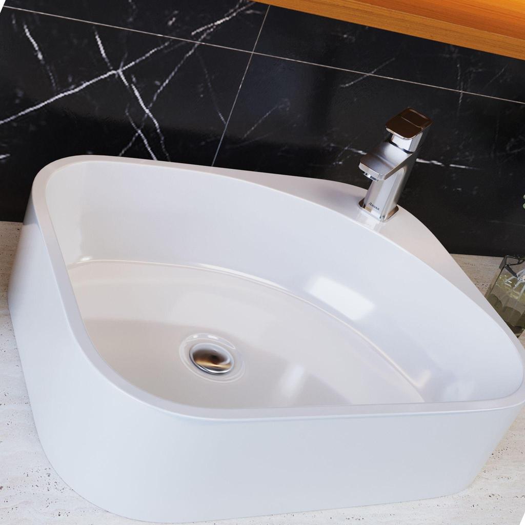 Cuba de Pia Apoio Retangular Quartzo Branca Movelove Moderna Vintage Luxuosa Para Banheiro e Lavabo