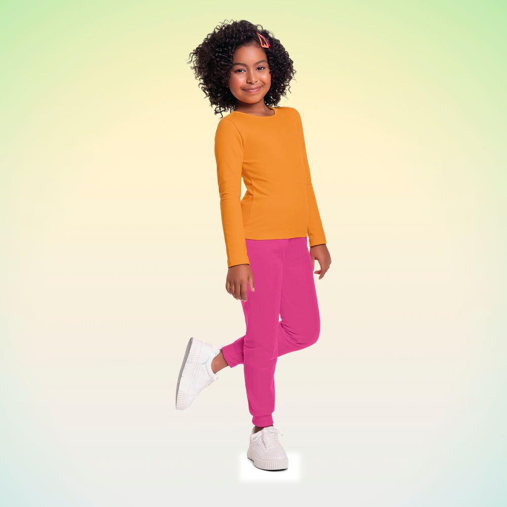 Blusa infantil manga longa em cotton Fakini