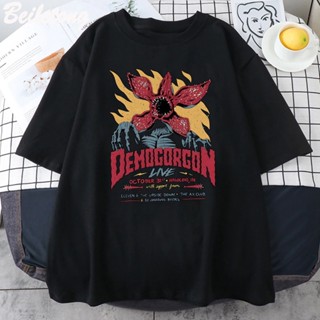 Camiseta Demogorgon Vintage Retro Camisa Básica 90s Stranger Things Série TV em Oferta na Shopee