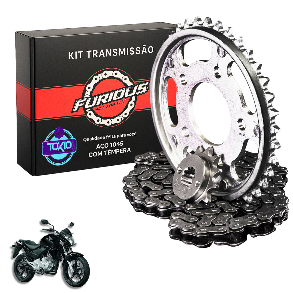 KIT RELAÇÃO CB 300 2009 A 2015 TRANSMISSÃO HONDA 300R em Oferta na Shopee