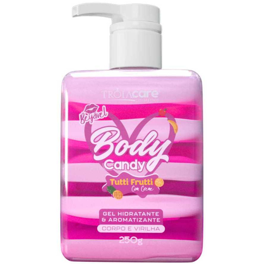 Body Candy Creme E Gel Aromatizante Beijável Tutti Frutti P/ Corpo E Virilha - Tróia Hair