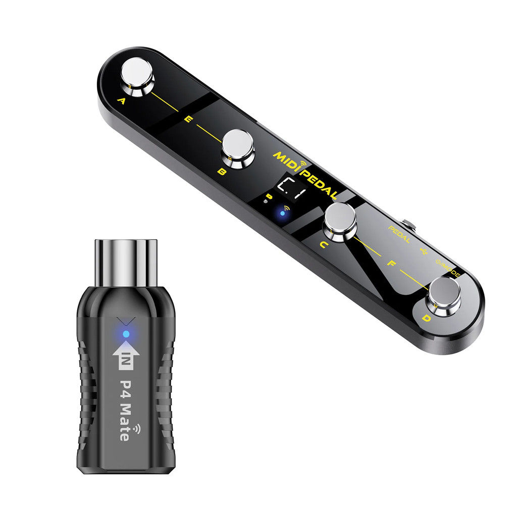 Controlador De Pedal MIDI Sem Fio P4 5 Modos Bluetooth Recarregável Mãos-Livres Para DJs , Guitarristas Músicos