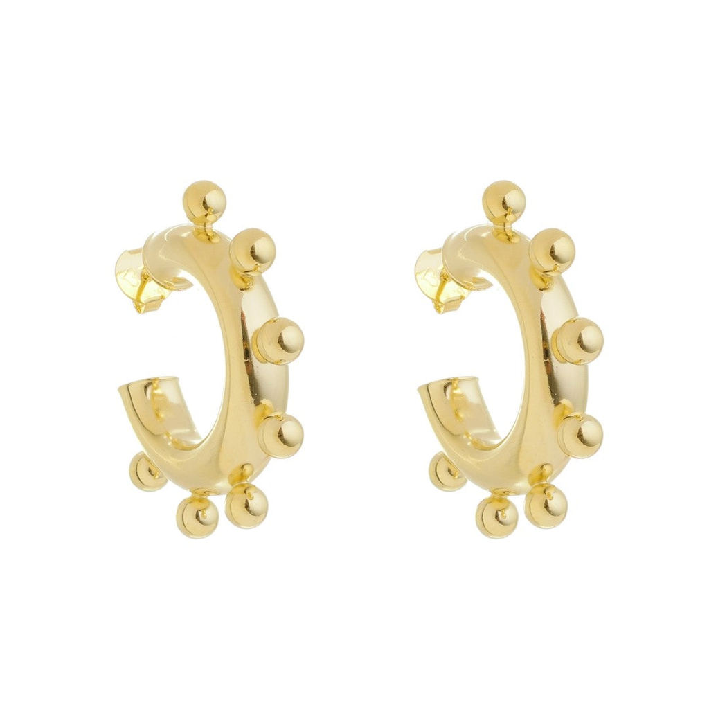 BRINCO DE ARGOLA TUBO CAROLINA FOLHEADO A OURO 18K