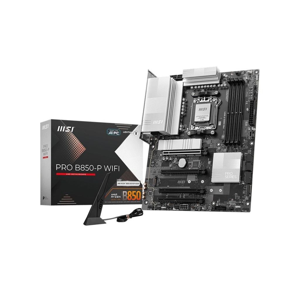 Imagem Placa Mãe MSI PRO B850-P WIFI, Chipset AMD B850, Socket AM5, PCIe 5.0, ATX, DDR5
