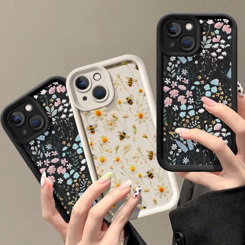 Compatível Para Samsung A15 A21S A22 A23 A24 A25 A31 A32 A33 A34 Margarida Amarela Pequena Abelha Silicone Capa Macia