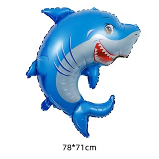 Kit c/5 Balão Metalizado Tubarão Azul Gigante Fundo do Mar 79*71cm Festa Decoração em Oferta na Shopee