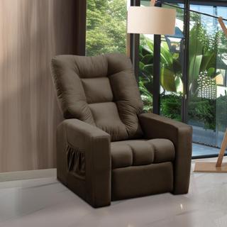 Poltrona do Papai Reclinável Itália Suede Marrom Adonai Estofados em Oferta na Shopee