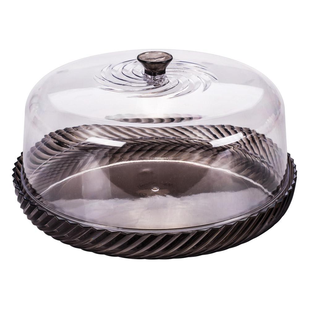 Boleira com Tampa Porta Bolo Twist Plástico Preto Plasútil em Oferta na Shopee