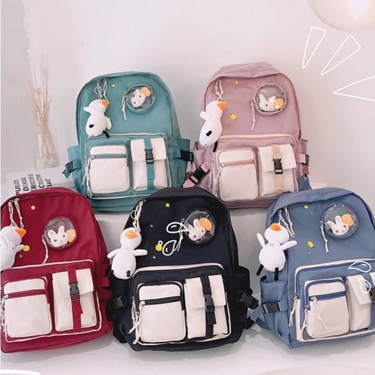 Mochila Feminina Escolar Passeio Coreano Grande Capacidade Impermeável SU