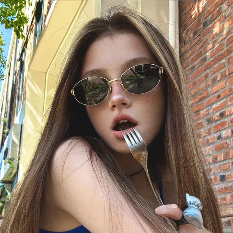 Óculos de Sol Versáteis de Moda Retro Oval Novos Óculos de Sol de Proteção Solar Óculos de Sol para Dirigir Óculos de So