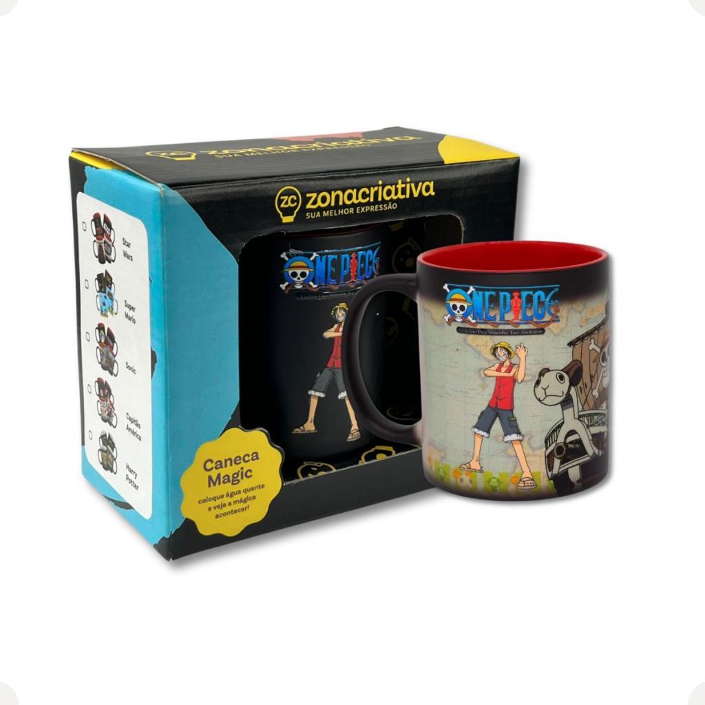 Caneca Mágica One Piece 350ml Luffy Anime Cerâmica Muda De Cor Presente Geek Criativo Licenciada