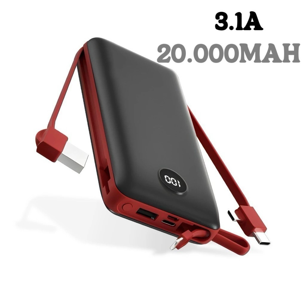 Imagem Power Bank Carregador Portátil 20.000mAh Digital compatível com iPhone e Samsung