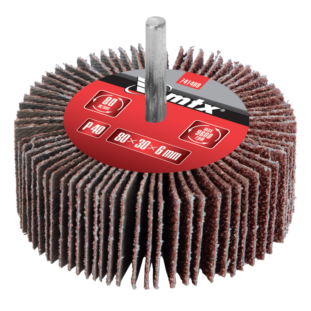 RODA DE LIXA, COM HASTE PARA FURADEIRA, GRAO 40, 80 X 30 X 6MM, 1PC // MTX em Oferta na Shopee