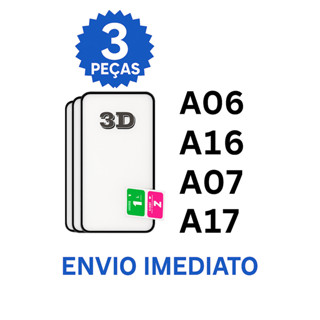 Kit com 03 Películas de Vidro Temperado 3D A06 / A16 / A07 / A17 Samsung Grossa Mais Resistente em Oferta na Shopee