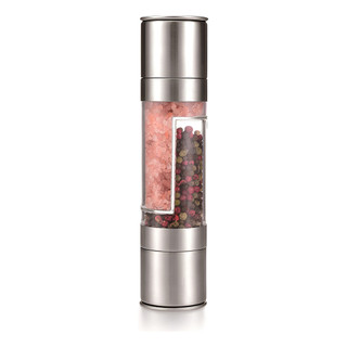 Moedor De Pimenta E Sal Grosso Gourmet 2 Em 1 Manual Duplo Aço Inox Premium Triturador Temperos E Especiarias
