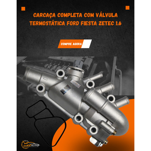 Válvula Termostática Carcaça Alumínio Com Sensor e Junta Ka 08-13 1.0 8V Courier 1.6 8v 207-13