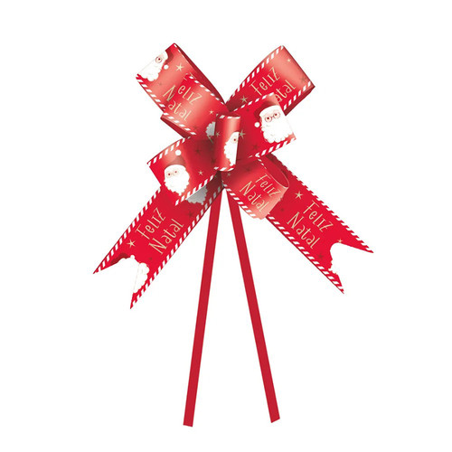 Laço Pronto Presente do Noel Vermelho 30MM 10 Unidades CROMUS