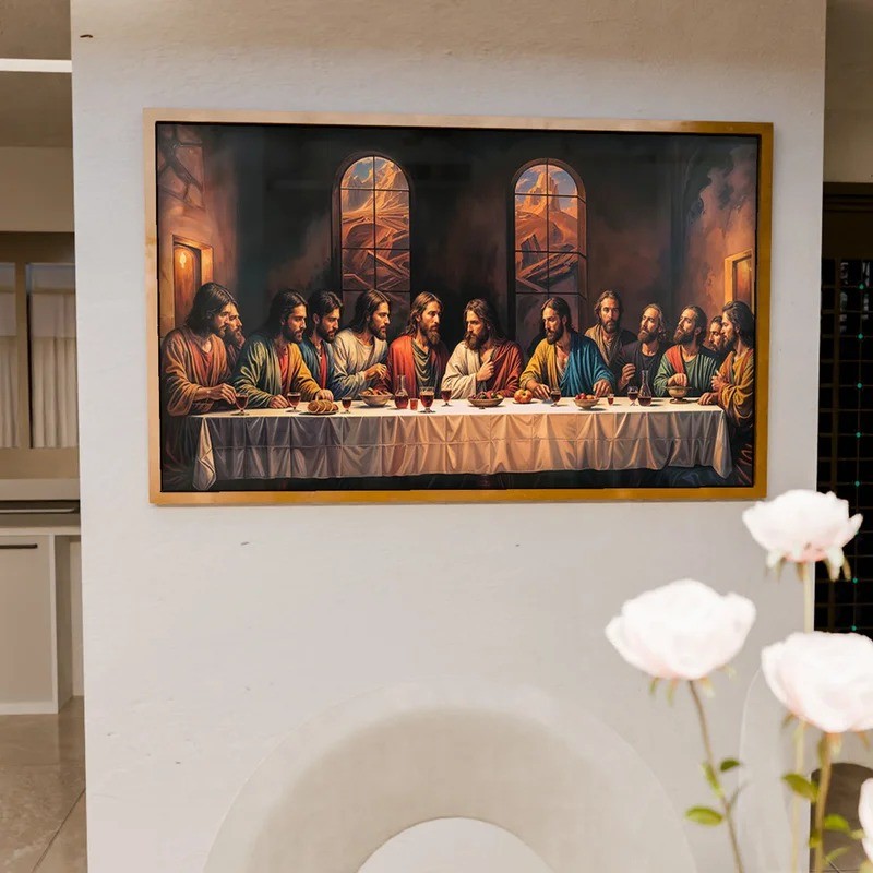 Quadro Decorativo A Última Ceia – Perfeito para Sala de Estar e Sala de Jantar Hall Sala