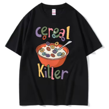 Linda T-shirt Camiseta Camiseta Cereal Killer Adulto/Infantil Lançamento Camiseta Em Algodao Premium Envio Rapido