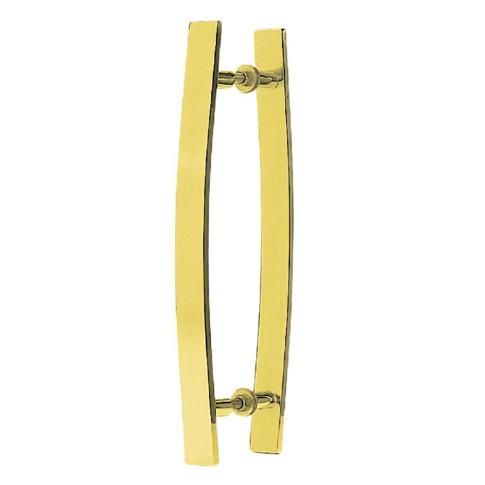 Puxador Para Portas Madeira / Vidro 40 Cm Curvo Dourado