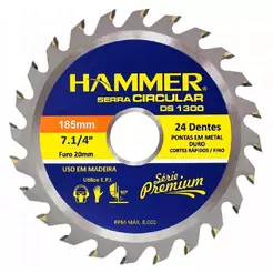 Disco De Corte Para Madeira 7.1/4 24 Dentes Para Serra Circular Hammer